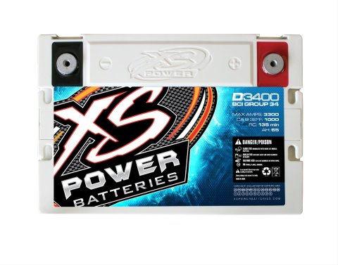 1,012 CCA XS Power AGM Battery D3400 BCI Group 34 Battery, 12 V, Deep Cycle/Starting, 1,150 Cranking Amps at 32 Degrees F, 10.24 in. Length, 6.89 in. Width, 7.16 in. Height thumbnail 4