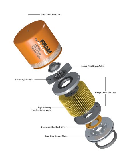 Fram HP Series Oil Filters HP6A Filter, Series, NASCAR-Style, 1 1/2 in.-12 UNF-2B Thread, 6.120 in. High, Each