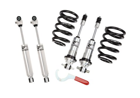Aldan American Road Comp Suspension Packages for 1963-1982 CORVETTE - 300167 Coilover Kit, Lowered, Front, Twin-Tube, Aluminum Body, Natural, Polyurethane Bushing, Black, 550 lbs./in., Chevy, Kit