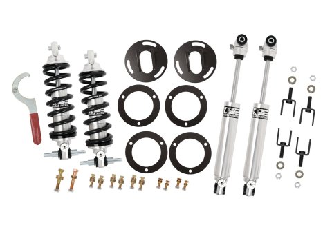 Aldan American Track Comp Suspension Packages 300299 Coilover Kits, Comp, 0.0 - 2.0 in. Lowered Front, Rear Shocks, Double Adjustable, 450 lb./in. Spring Rate, Ford, Mercury, Small Block, Kit