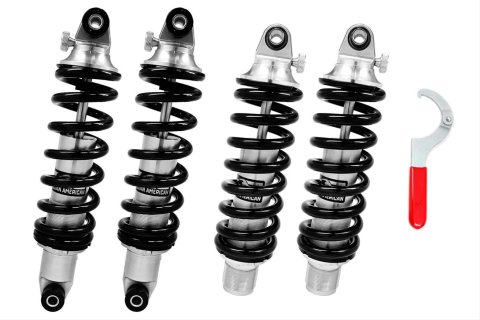 Aldan American Road Comp Coilover Kits for 1997-2002 PROWLER - PWSB4 Kit, Front, Rear, Twin-Tube, Aluminum, Silver Anodized, 450 lbs./in. Front, 550 lbs./in. Rear, Plymouth, Kit