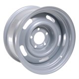 Vision American Muscle 55 Rally Series Silver Wheels 15x8 Wheel, Rally, Steel, Silver, 15 in. x 8 in., 5 x 4.75 in. Bolt Circle, 4.25 in. Backspace, Each thumbnail 6