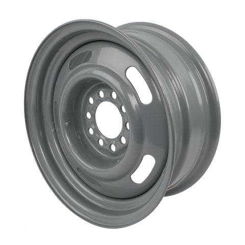 Vision American Muscle 55 Rally Series Silver Wheels 15x6 Wheel, Rally, Steel, Silver, 15 in. x 6 in., 5 x 4.50/4.75 in. Bolt Circle, 4.00 in. Backspace, Each thumbnail 2