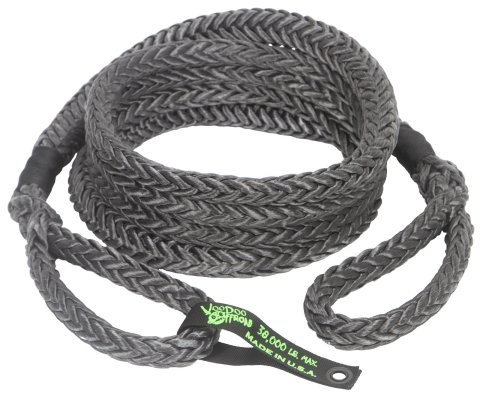 VooDoo Offroad Ropes Tow Straps and 1300027 Ropes, 7/8" x 30' Truck/Jeep Kinetic Recovery Rope, Black, with rope bag thumbnail 2