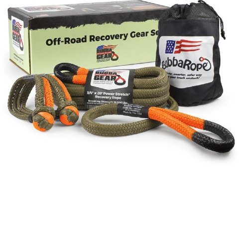 Bubba Rope Off-Road Jeep Recovery Gear Sets 176855DRG Set, 3/4 in. Diameter, 30 ft. Long, Blaze Orange Eyelets, with Shackles, Bag, Kit thumbnail 1