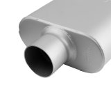 FlowMonster 2-Chamber Steel 3 Inch Muffler 430402-FM Muffler, FlowMonster, Aggressive Sound, 2-Chamber, 3.00 in. Single Inlet, 2.50 in. Dual Outlet, Steel, Aluminized, Universal, Each thumbnail 5
