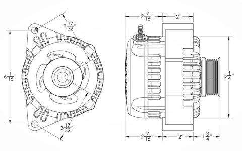 MechMan S Series Billet Racing Alternators for 2005-2013 CORVETTE - B13969240B and Generators, Alternators, 12 V, 240 amps, Black Anodized, Serpentine Pulley, Chevrolet, 6.0L, 6.2L, 7.0L, Each thumbnail 4