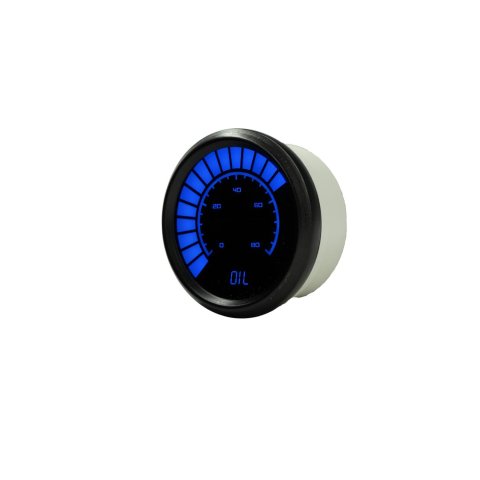 Intellitronix LED Digital Gauges B9114B Gauge, Digital, Oil Pressure, 0-80 PSI, 2 1/16 in. Diameter, Electrical, Black Bezel, Blue LED, Each thumbnail 1
