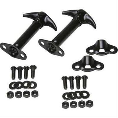 Smittybilt Hood Catch Kits S/B7601 Latch Assembly; Catch; Pair; Black; No Drill Installation