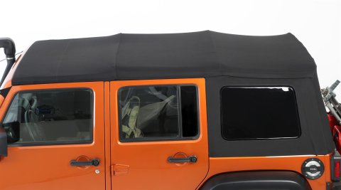 Smittybilt Bowless Combo Tops S/B9073235 Soft Top, Top, Polymer Cloth, Black Diamond, Tinted Windows, Jeep, For Existing Soft Tops, Each thumbnail 6