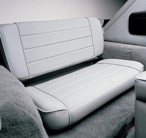 Smittybilt Fold and Tumble Rear Black Denim Seat S/B41515 Seat, Tumble, Bench, Denim, Black, Jeep, Each thumbnail 1