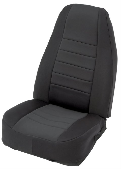 Smittybilt Neoprene Seat Cover Sets S/B471801 Covers, First Row/Second Row, Bucket/Bench, Lowback, Neoprene, Black/Black, Set thumbnail 4
