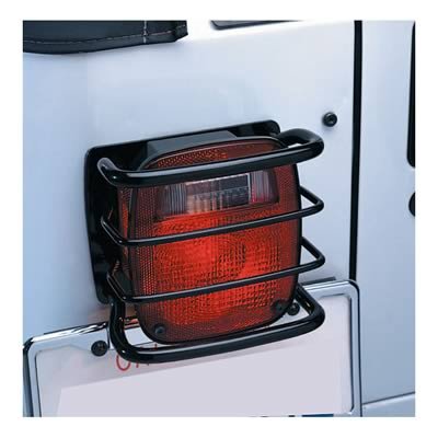 Smittybilt Euro Taillight Guards S/B8660 Guards, Black, Powdercoated, Steel, Jeep, Pair thumbnail 2