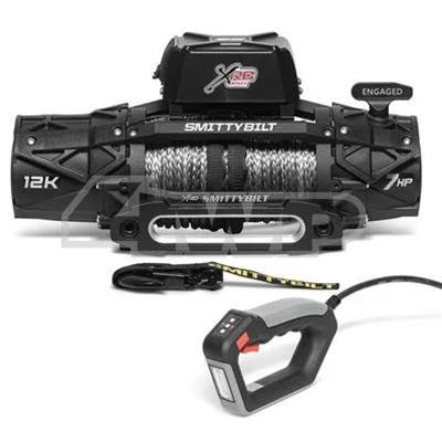 12,000 lbs. Smittybilt Gen3 XRC Winch SB98612 Winch, lbs., Gen 3 XRC, 7.0 hp, Hawse Fairlead, Power In/Out, 3/8 in. Synthetic Rope, 12 ft. Remote, Each thumbnail 1