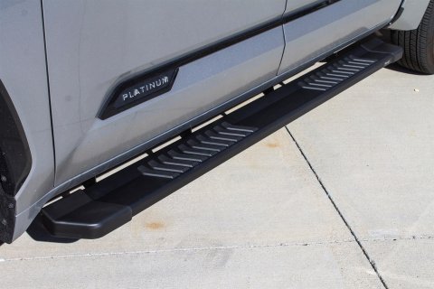 Raptor Series 6 in. OEM-Style Slide Track Oval Running Boards for 2022-2025 TUNDRA - 1704-0142BT Boards, Tread Step, OEM-Style, Aluminum, Black, Textured, Crew Cab, Toyota, Pair thumbnail 4
