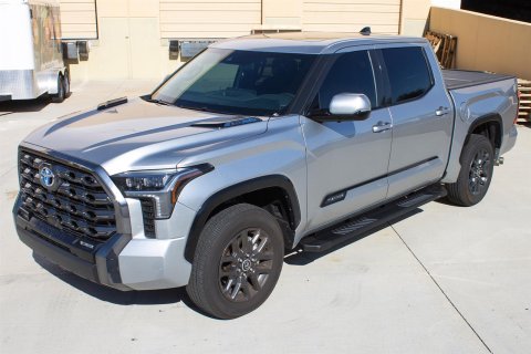 Raptor Series 6 in. OEM-Style Slide Track Oval Running Boards for 2022-2025 TUNDRA - 1704-0142BT Boards, Tread Step, OEM-Style, Aluminum, Black, Textured, Crew Cab, Toyota, Pair thumbnail 5