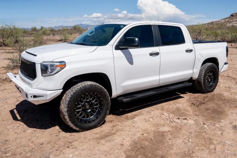 Raptor Series 6 in. OEM-Style Slide Track Oval Running Boards for 1999-2016 F-250 SUPER DUTY, F-350 DUTY - 1703-0343BT Boards, Tread Step, OEM-Style, Aluminum, Black, Textured, Extended Cab, Ford, Pair thumbnail 4