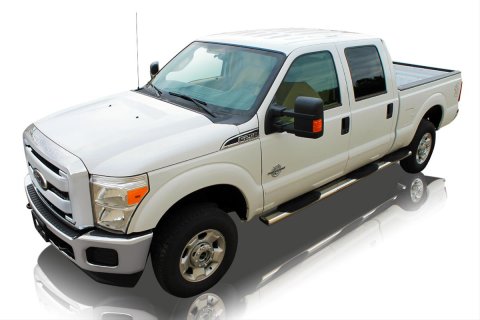 Raptor Series 6 in. Wheel-to-Wheel Oval Tube Side Step Bars for 1999-2016 F-250 SUPER DUTY, 2000-2016 F-350 DUTY - 1403-0053 Nerf 6" Oval, Pol. SS, 99-17 F-250/F350 S Duty C-Cab 6.5' Bed; 00-17 S Duty thumbnail 1