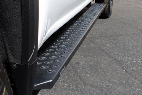 Raptor Series 6.5 in. Sawtooth Slide Track Running Boards for 2017-2024 F-350 SUPER DUTY, F-250 2015-2024 F-150 - 2103-0355BT Boards, Track, Aluminum, Black, Ford, Pair thumbnail 1