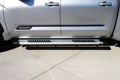 Raptor Series 6 in. OEM-Style Slide Track Oval Running Boards for 2022-2025 TUNDRA - 1704-0142 Boards, Tread Step, OEM-Style, Aluminum, Natural, Crew Cab, Toyota, Pair thumbnail 5