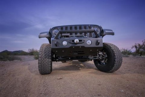 Raptor Series Magnum RT Front Bumpers for 2020-2022 GLADIATOR, 2018-2022 WRANGLER - FBM22JPN-RT Bumper, RT, Stubby Front, Fabricated, Steel, Black Textured Powdercoated, Winch Ready, Jeep, Each thumbnail 2