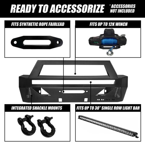 Raptor Series Magnum RT Front Bumpers for 2014-2024 4RUNNER - FBM75TYN-RT Bumper, RT, Fabricated, Steel, Black, Front, Toyota, Each thumbnail 5