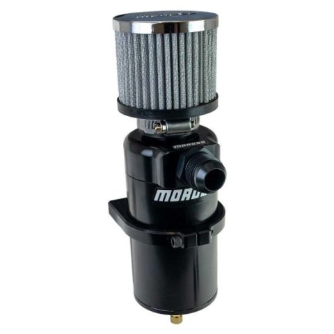 Moroso Oil Catch Cans 85412 Billet Breather Tank Can, Single Inlet, Black, -12AN