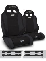 PRP EnduroTrek Reclining Suspension Seats Kit for Jeep Wrangler JK/JKU (Pair) - Black thumbnail 1