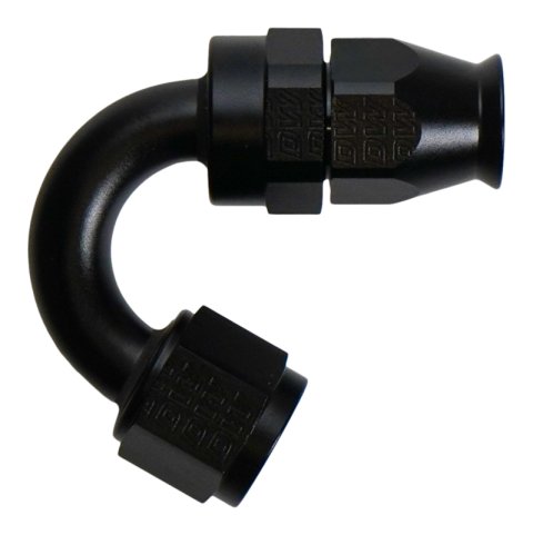 DeatschWerks 8AN Female Flare Swivel (Incl Ferule/Olive) 150-degree Hose End PTFE