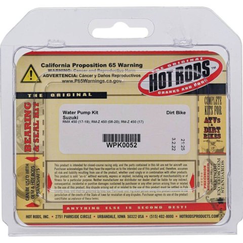 Hot Rods 17-19 Suzuki RMX 450 Water Pump Rebuild Kit thumbnail 3
