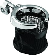 Kuryakyn Drink Holder with Mesh Basket 1-1/4 inch Clamp Chrome thumbnail 1