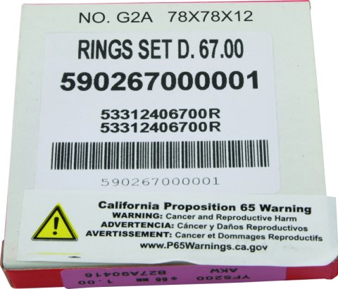Vertex Pistons 88-06 YFS 200 Blaster Piston Ring - 1.00mm