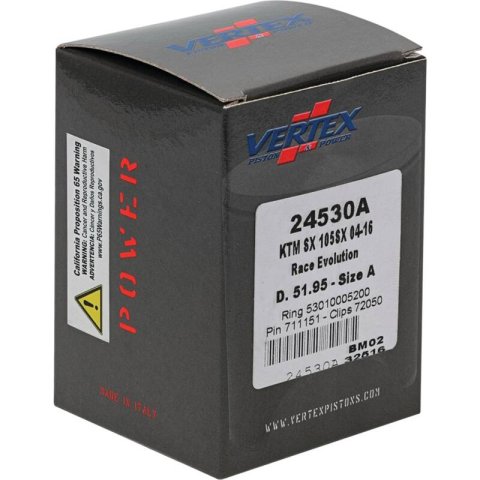 Vertex Piston 04-11 KTM 105 SX 105cc Cast Race Evolution Stroker Piston Kit 112cc 15mm thumbnail 5