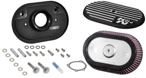 K&N Street Metal Intake System for 02-06 Harley-Davidson Road King F/I 88cl Side Draft Dyna/Softail thumbnail 4