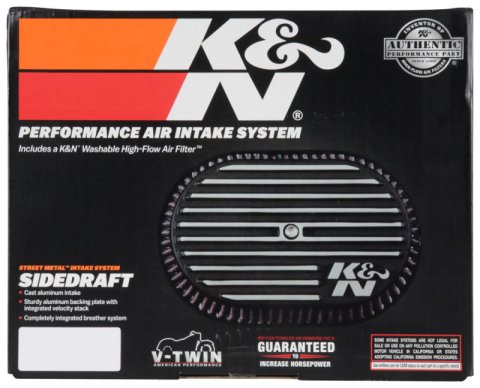 K&N Street Metal Intake System for 02-06 Harley-Davidson Road King F/I 88cl Side Draft Dyna/Softail thumbnail 9