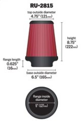 K&N Universal Clamp-On Air Filter 5in FLG / 6-1/2in B / 4-3/8in T / 8-3/4in H thumbnail 8