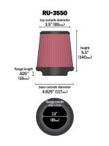 K&N Universal Rubber Filter 3 1/2 inch FLG / 4 5/8 inch Base / 3-1/2 inch Top / 5 1/2 inch Height thumbnail 1