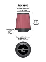 K&N Universal Rubber Filter 3 1/2 inch FLG / 4 5/8 inch Base / 3-1/2 inch Top / 5 1/2 inch Height thumbnail 7