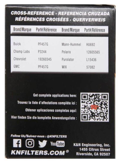 K&N Saturn/Chevrolet/Saab/Pontiac/Vauxhall Cartridge Oil Filter thumbnail 5