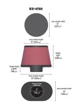K&N Filter Universal X Stream Clamp-On 3in Flange ID 6inx8in Base 5inx5in Top 6.5in Height thumbnail 4