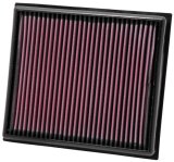 K&N Replacement Air Filter for Opel / Vauxhall / Saab 11.375in O/S L x 10.125in O/S W x 1.625in H thumbnail 1