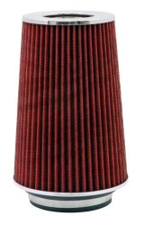 K&N Universal Air Filter Chrome Round Tapered Red - 4in Flange ID x 1.125in Flange Length x 9.5in H thumbnail 8