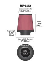 K&N Universal Rubber Filter-Round Tprd 4.875in Flange ID x 9in Base OD x 6.625in Top OD x 7.938in H thumbnail 5
