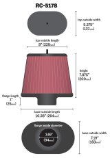 K&N Universal Air Filter - Oval Straight - 3.688in Flange ID x 10.25in Base O/S Length x 7.875in H thumbnail 5