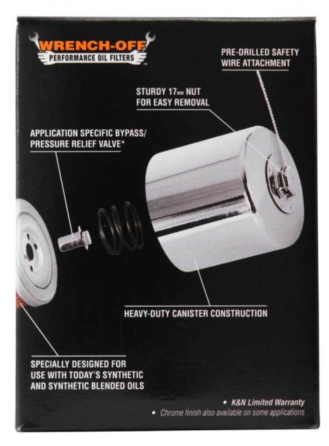 K&N Oil Filter 08-17 Harley-Davidson VRSCDX Night Rod Special 76 CI 3in OD x 3.844in Height thumbnail 8