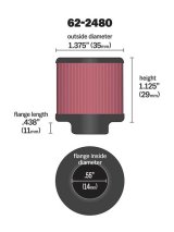 K&N Rubber Base Crankcase Vent Filter - 0.55in Flange ID 1.375in OD 1.125in Height thumbnail 7