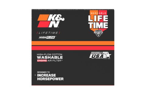 K&N Universal Clamp-On Air Filter 2.25in Flange ID 3.5in OD 2in Height thumbnail 6