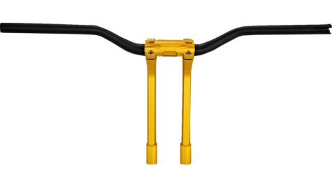 Performance Machine Phatbar H-Bar Assy, 11-1/2in Riser, 1-1/4in Bar, Int Wire, Gauge Mnt - Gold Ops