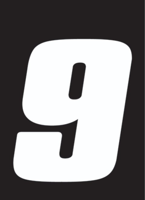 Hardline Dirt Digits 3pk 7 in. - High Gloss Number 9 - White thumbnail 1