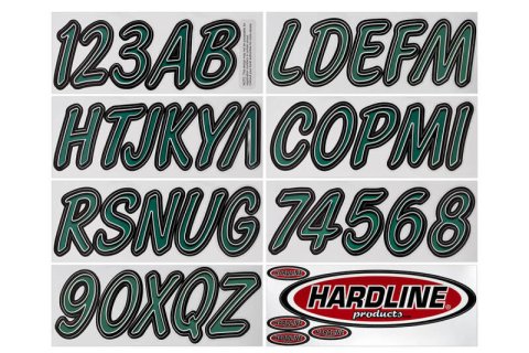 Hardline Boat Lettering Registration Kit 3 in. - 400 Forest green/Black thumbnail 1